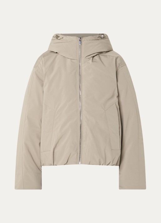Co'Couture Rillo puffer jack met steekzakken - voorkant beige