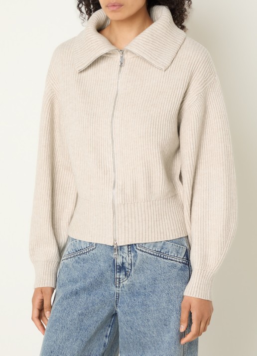 Co'Couture Row grofgebreid vest met opstaande kraag