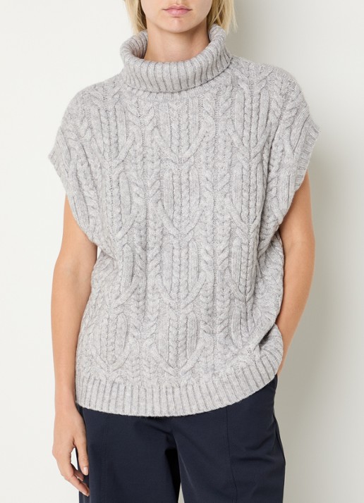 Co'Couture Row oversized kabelgebreide spencer met col