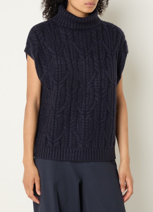 Co'Couture Row oversized kabelgebreide spencer met col