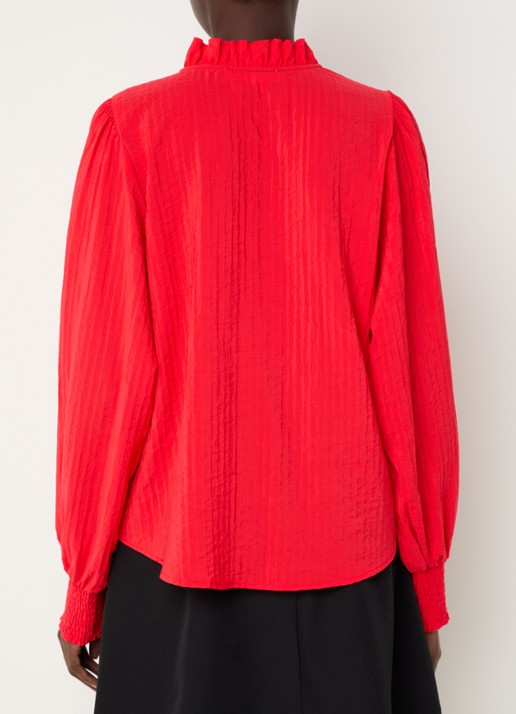 Co'Couture Shina blouse met ruches - achterkant rood