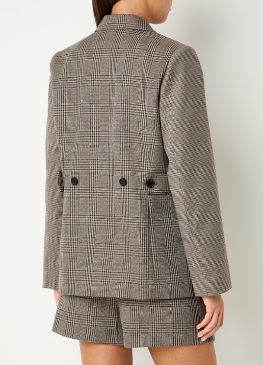 Co'Couture VeyaCC blazer met ruitdessin - achterkant 4 bruin