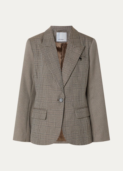Co'Couture VeyaCC blazer met ruitdessin - voorkant 2 bruin