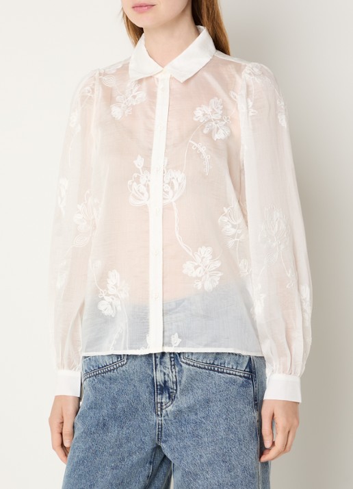 Co'Couture Vivian semi-transparante blouse met borduring