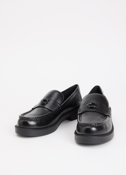 Coach Astor loafer van leer - detail zwart