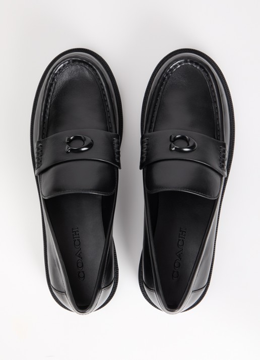 Coach Astor loafer van leer - detail 2 zwart