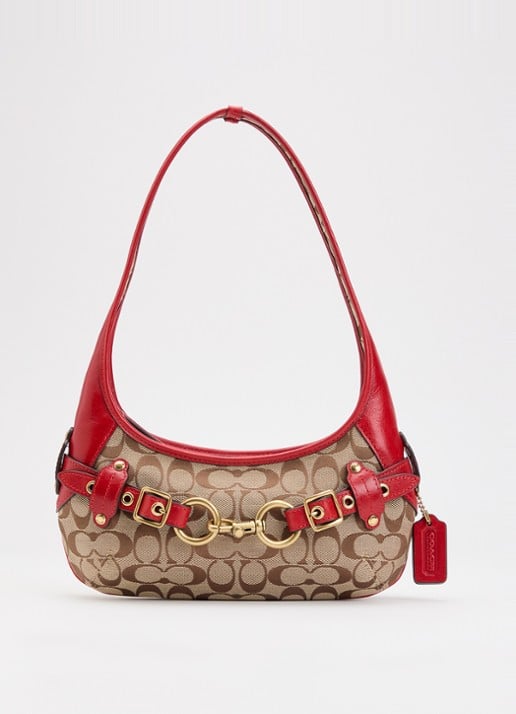Coach Belted Ergo 26 schoudertas met leren details en logoprint