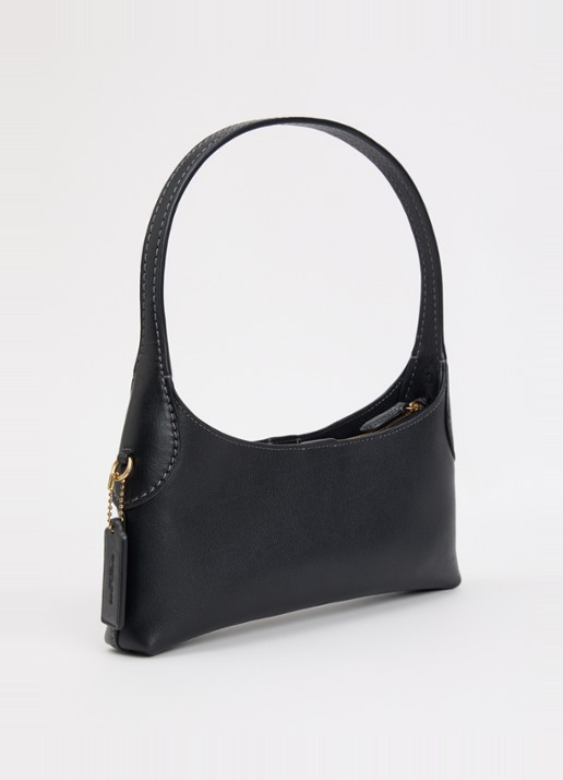 Coach Brooklyn 24 schoudertas van leer - achterkant zwart
