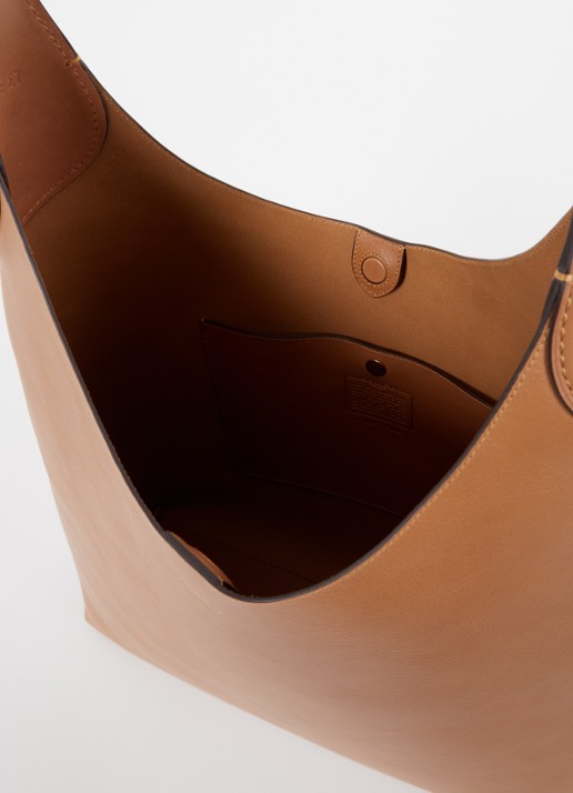 Coach Brooklyn 39 schoudertas van leer met logo - detail 2 cognac