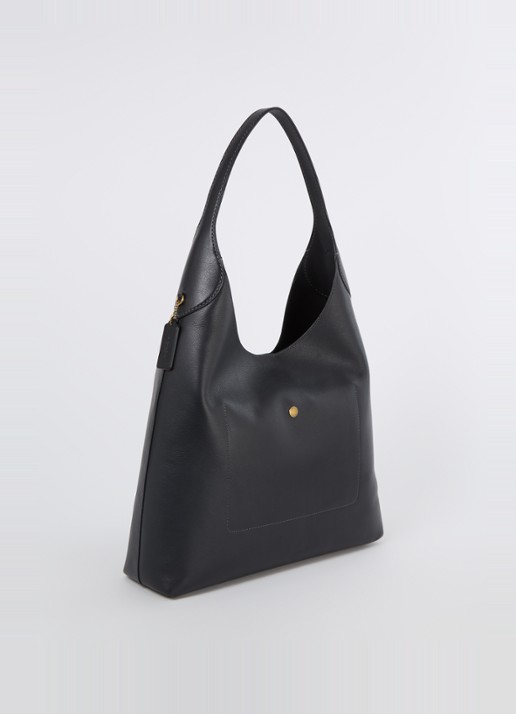 Coach Brooklyn 39 schoudertas van leer - achterkant zwart