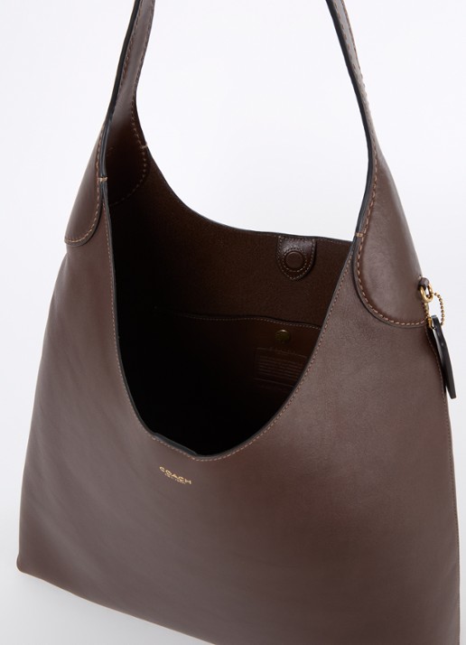 Coach Brooklyn 39 schoudertas van leer - detail 2 donkerbruin