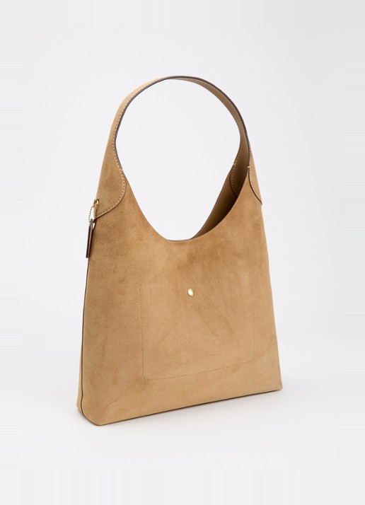 Coach Brooklyn 39 schoudertas van suède - achterkant camel
