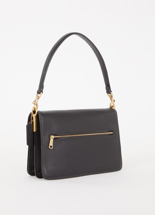 Coach Chain Tabby schoudertas van leer met afneembare schouderriem - achterkant 4 zwart