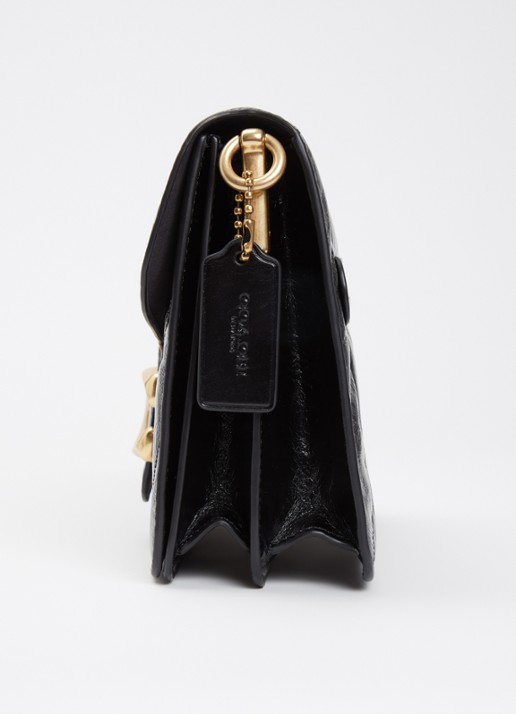 Coach Chain Tabby schoudertas van leer met quilt patroon en afneembare schouderriem - detail 3 zwart