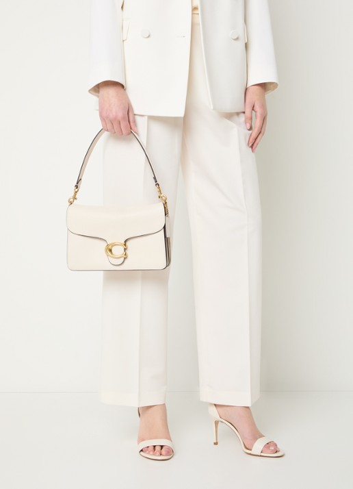 Coach  Chain Tabby schoudertas van leer - voorkant 5 creme