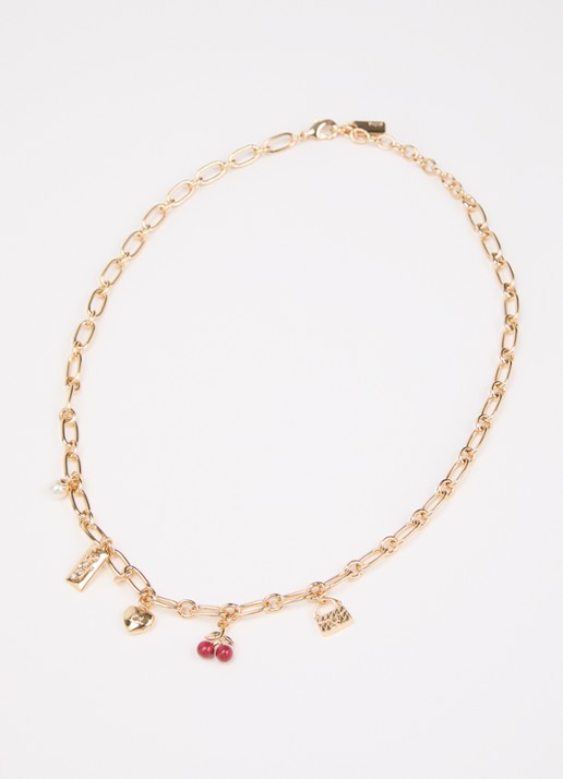 Coach Cherry Mix ketting met hanger - detail goud
