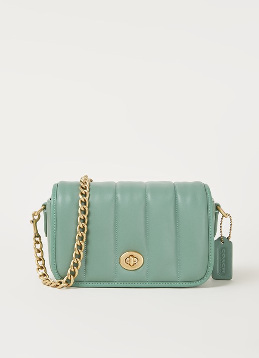 Coach Dinky 18 crossbodytas van quilted leer - voorkant 3 mint