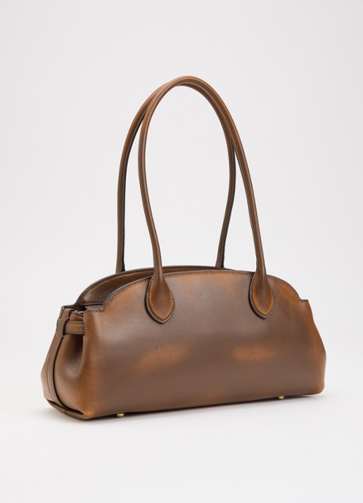 Coach Empire 34 schoudertas van leer - achterkant bruin
