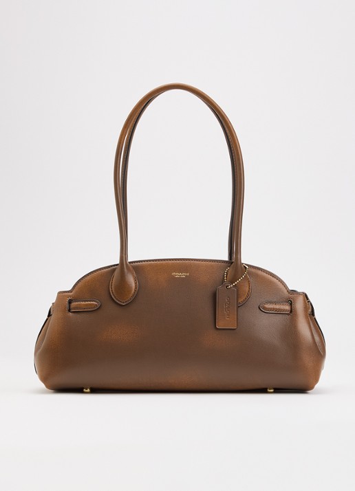 Coach Empire 34 schoudertas van leer - voorkant 5 bruin