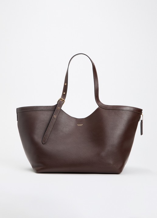 Coach Gramercy shopper van leer  - voorkant donkerbruin