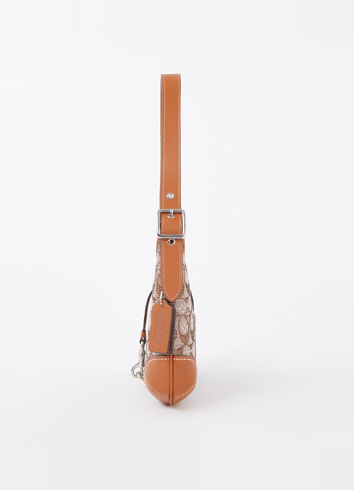 Coach Hamptons schoudertas van leer met strass - detail 2 oranjebruin