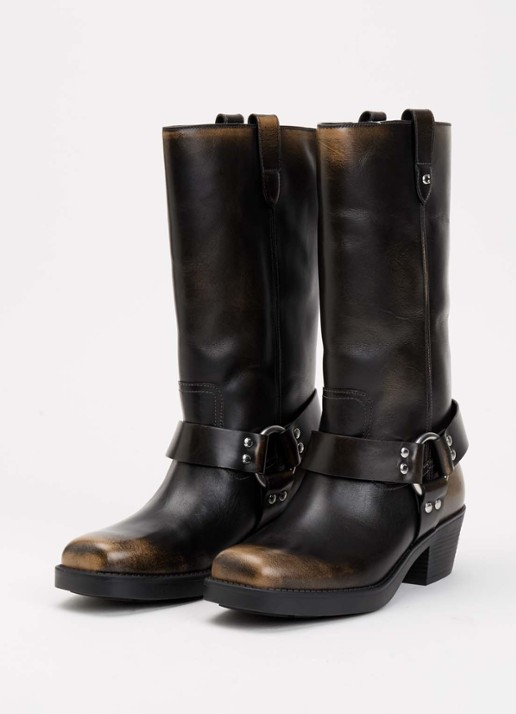 Coach Harness laars van leer - detail 3 donkerbruin