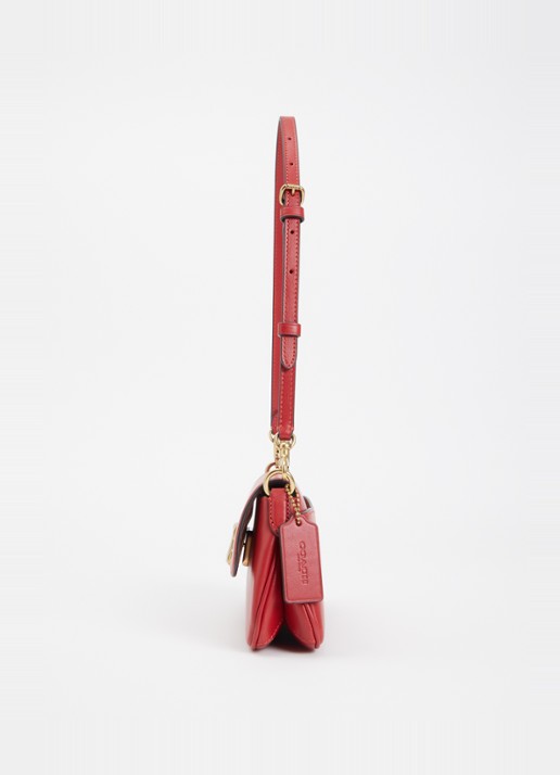 Coach Jet schoudertas van leer met afneembare schouderriem - detail 2 rood