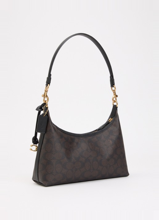 Coach Juliet 25 schoudertas met logoprint en afneembare schouderriem - achterkant 4 donkerbruin