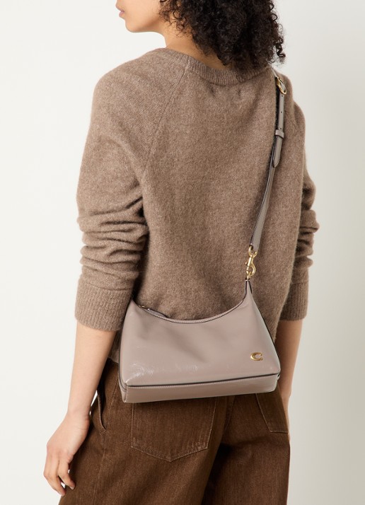 Coach Juliet 25 schoudertas van leer met afneembare schouderriem - voorkant 6 taupe