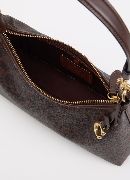 Coach Juliet 25 schoudertas van leer met logoprint - detail 5 donkerbruin
