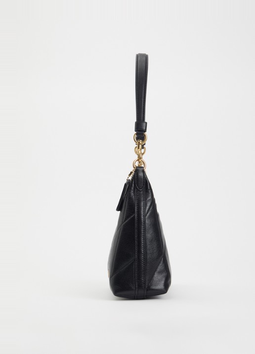 Coach Juliet schoudertas van leer met afneembare schouderriem - detail 4 zwart