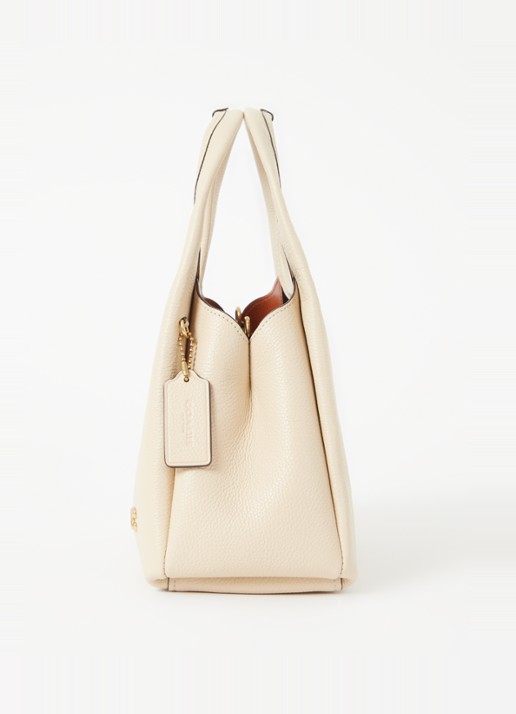 Coach Lana handtas van leer met logo - detail 2 creme