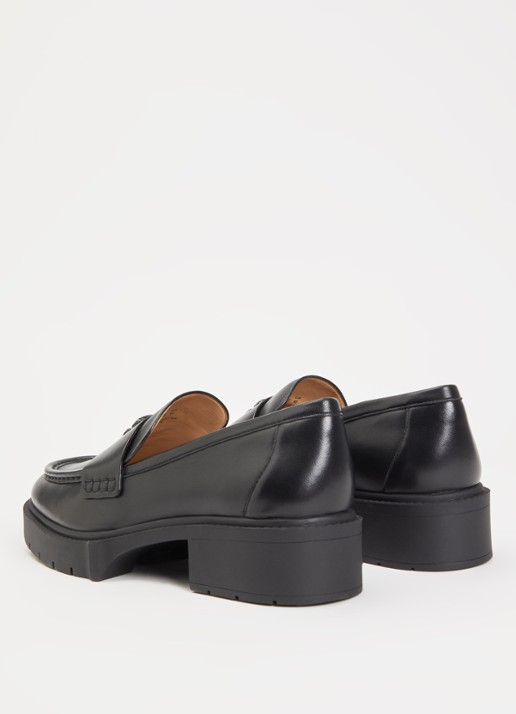 Coach Leah loafer van leer met logo - achterkant 2 zwart