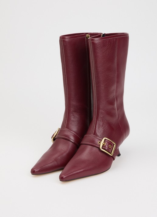 Coach Margot laars van leer met gespdetail - detail bordeauxrood