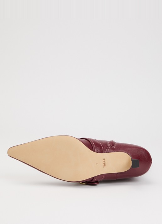 Coach Margot laars van leer met gespdetail - detail 2 bordeauxrood