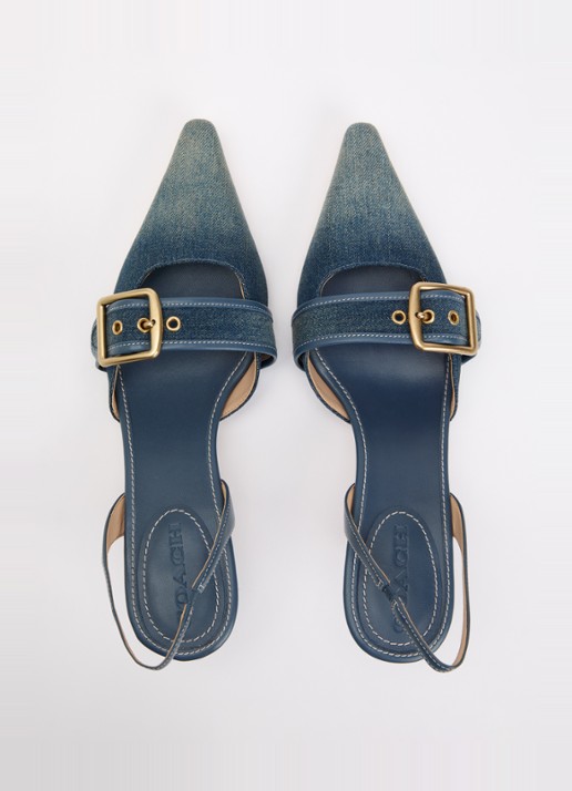 Coach Margot Loved slingback van denim met gespdetail  - detail 3 indigo