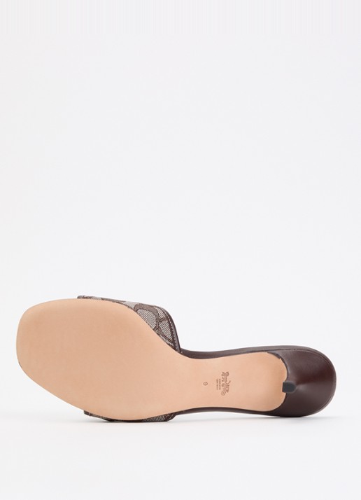 Coach Margot muiltje met logoprint en leren details - detail 5 bruin