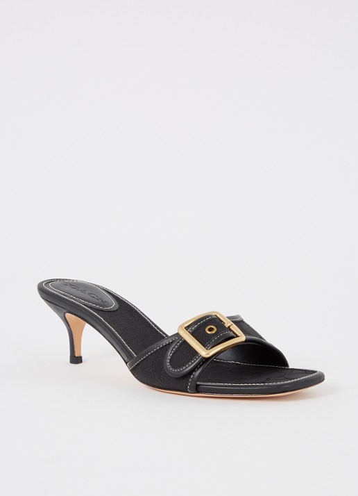 Coach Margot muiltje met logoprint - voorkant 2 zwart