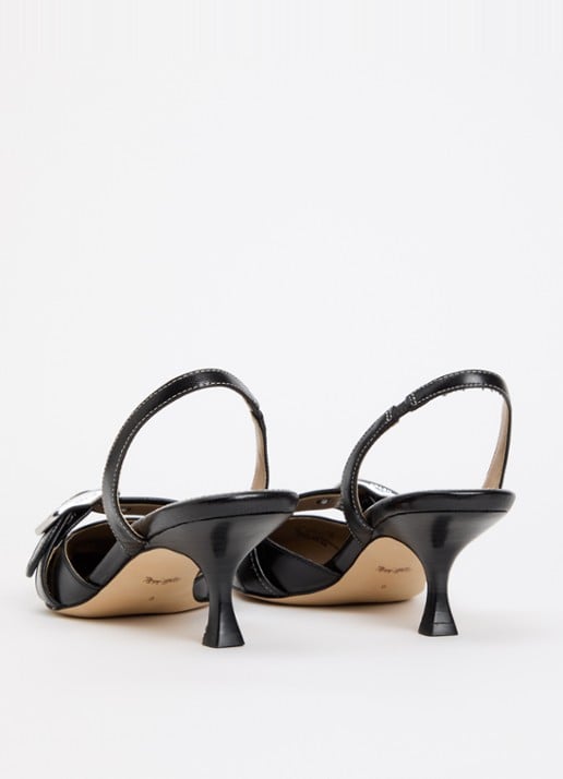 Coach Margot slingback van leer met gespdetail - achterkant 5 zwart