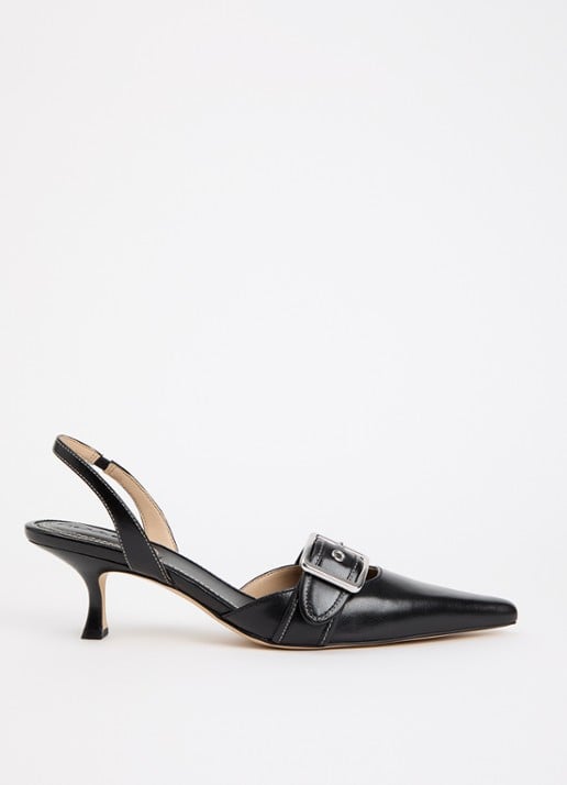 Coach Margot slingback van leer met gespdetail