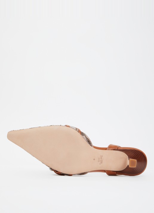 Coach Margot slingback van leer met jacquard dessin - detail 4 oranjebruin
