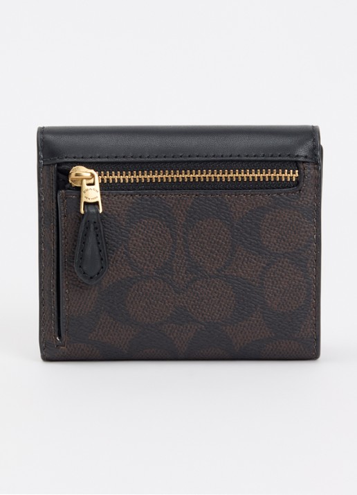 Coach Mila portemonnee met logoprint - achterkant 3 zwart