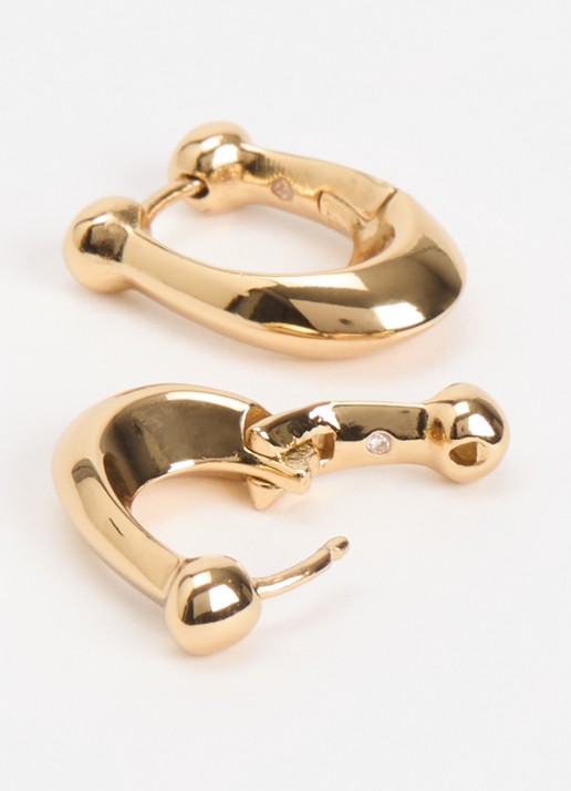 Coach Oorringen met logo - detail goud