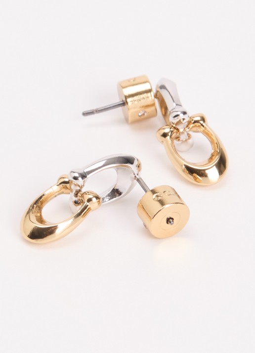 Coach Oorstekers met hanger - detail zilver