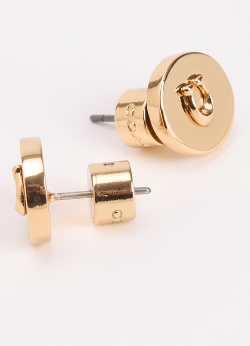 Coach Oorstekers met logo - detail goud