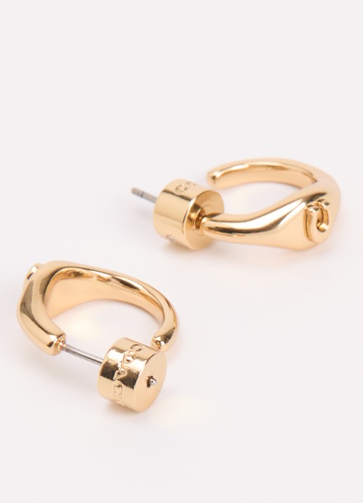 Coach Oorstekers met logo - detail goud