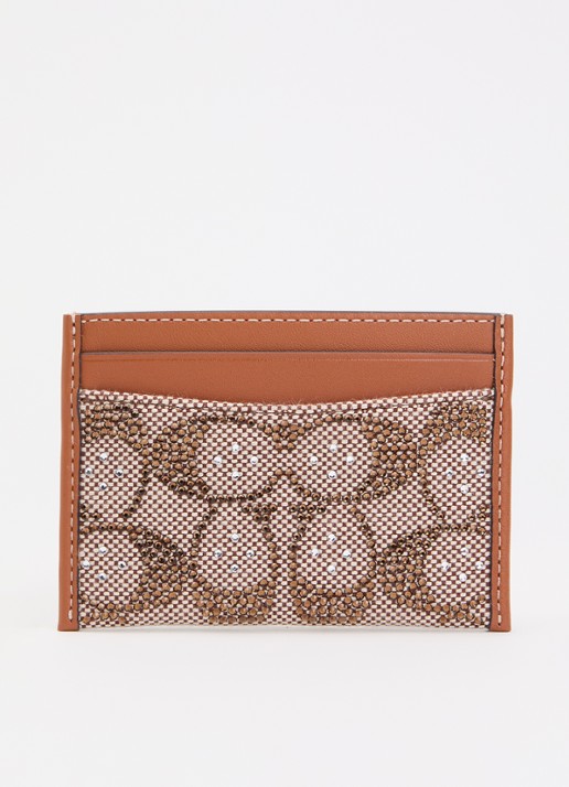 Coach Pasjeshouder van leer met strass