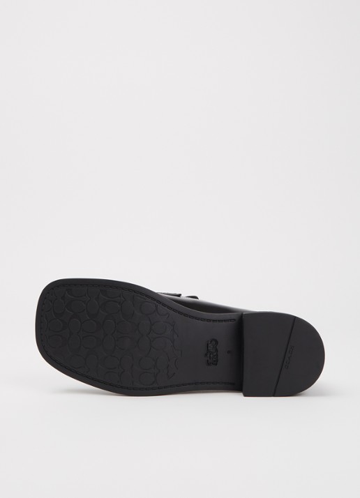 Coach Penny loafer van lakleer met structuur - detail 3 zwart