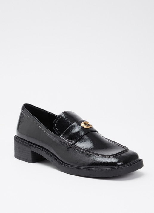 Coach Penny loafer van lakleer met structuur - voorkant 7 zwart