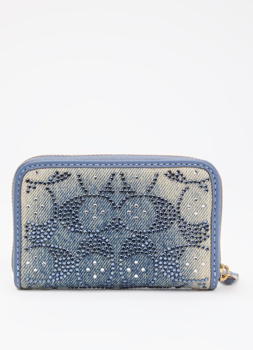 Coach Portemonnee van denim met strass - achterkant 3 indigo